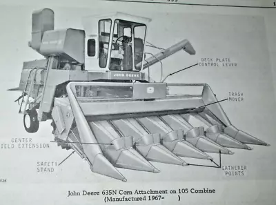 John Deere 635 Corn Attachment Head Parts Catalog Manual 1/69 PC-1057 ORIGINAL! • $11.99