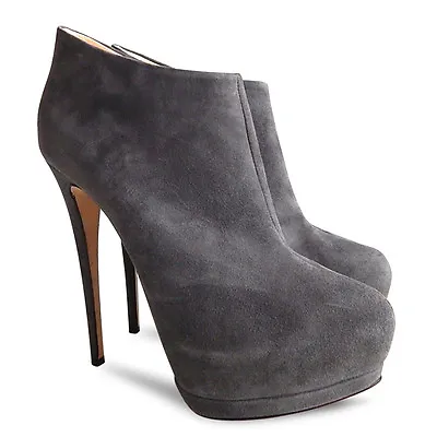 $299.99 • Buy NEW $866 GIUSEPPE ZANOTTI Suede Eva Ankle Platform Booties - Grey - Size 41 