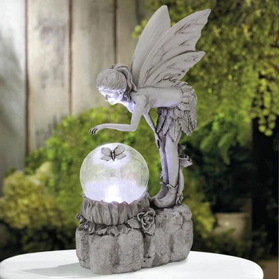 £15.94 • Buy Outdoor Garden Solar LED Light Up Fairy Statue Lawn Path Lamp Landscape Ornament