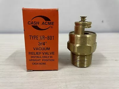 $5.50 • Buy Cash Acme Vacuum Relief Valve Lead Free Brass 3/4  VR-801 Made In Taiwan 