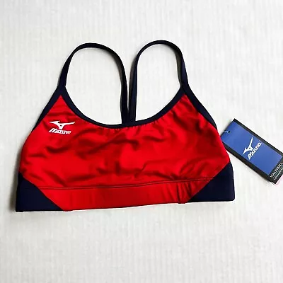 Mizuno Women's Volleyball Sport Bra Womens Small Red Navy Blue Cut 6979 NEW NWT • $16.95