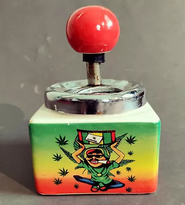 Vintage Spin Top Reggae Rasta Cannabis Ceramic Weed Ashtray Spinning Bob Marley • $25