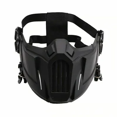 Tactical Airsoft Outdoor Hunting Paintball Half Face Protective Mask Black Sale • $13.99