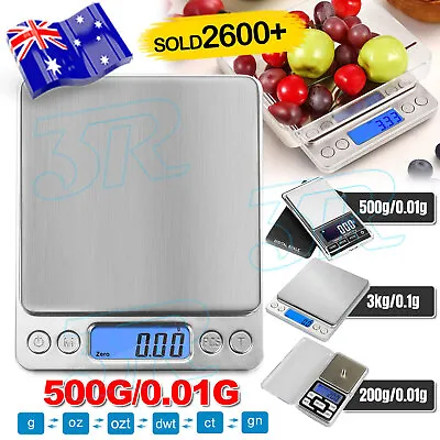 3kg/0.1g Kitchen Digital Scale LCD Electronic Balance Food Weight Postal Scales • $12.95