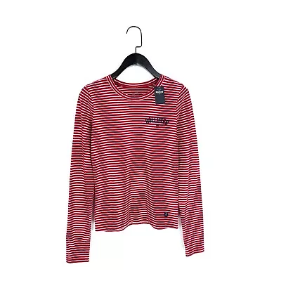 $35.84 • Buy Hollister Red White Striped Soft Jersey Slim Long Sleeve T Shirt - Size S - NEW