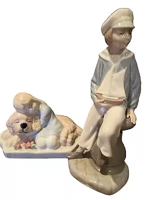 Lladro Sailor Boy And Girl With Dog Vintage Fine Porcelain Hand Made In Spain • $50