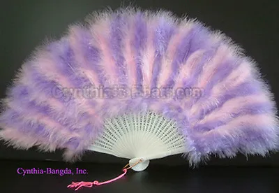 28 Leaves PinK/Lavender Marabou Feather Fan A+ Quality • $14.49