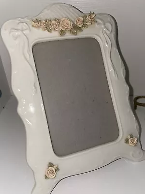 Vtg White With Floral Victorian Style Picture Photo Frame 5 X 7  • £13.53