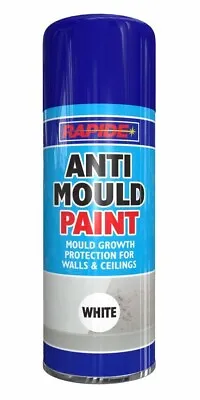 Anti-Mould Spray Paint Aerosol White Rapide Can Durable One Coat 400ml • £6.35