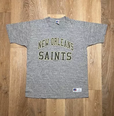Vintage 90s New Orleans Saints T-shirt Men’s L Gray Russell Athletic Football • $20