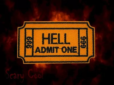New Ticket Hell Admit One 666 Vintage Embroidered Biker Iron On Patch • $7.95