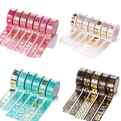 10M Multi-colour Metallic Gold Craft Washi Paper Tape Scrapbook Adhesive Sticker • $3.62