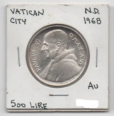 1968 Vatican City 500 Lire Silver Coin • $24.99