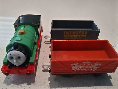 Percy - Thomas And Friends Trackmaster Train With Two Open Freight Wagons • $32