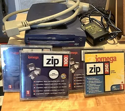 Iomega ZIP 250 SCSI Drive / PSU / 25-pin To 50-pin Centronics Cable/4x Disks • £85