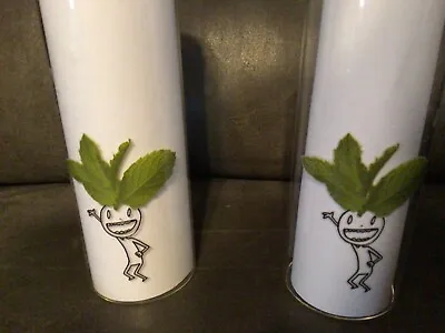 Crate & Barrel 2 Jana Kinsman Oliver Stick Figure Mojito Glasses Vases • $20