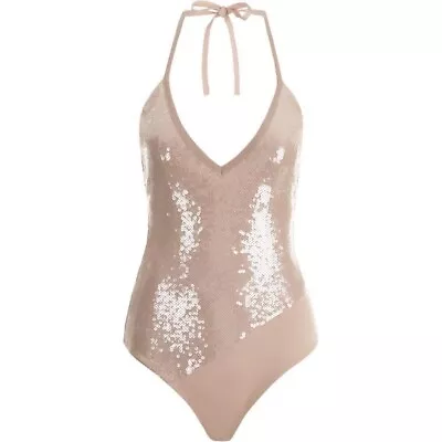 £350 Auth La Perla Swim Suit Iconic La Perla Sequinned Natural Beige Bikini New • $186.68