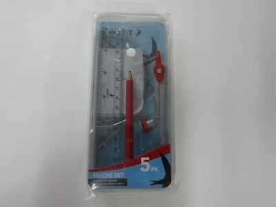 Maths Geometry Set Compass Ruler Protractor Pencil Sharpener Box School Home • £3.25