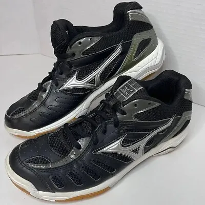 Mizuno Wave Rally 4 Volleyball Shoe Black White Gray 9KV-39003 Women's 8 • $24