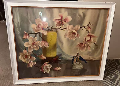 Vintage Morris & Bendien Inc NY Floral Framed Art Print Litho Magnolia 24”x28” • $75