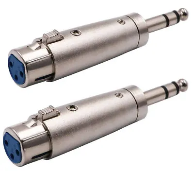 2 PCS XLR 3-Pin Female To 6.35mm 1/4  Stereo Male Mic Microphone Audio Adapter • $8.85