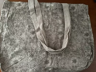 MAILEG Linen Tote Bag Taupe Floral Linen New 30x45cm • £10