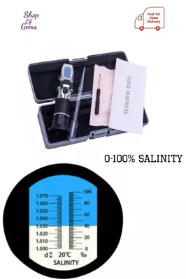 Refractometer Salinity Meter Sea Salt Marine Measure Aquarium Water Test 0-100% • £12.90