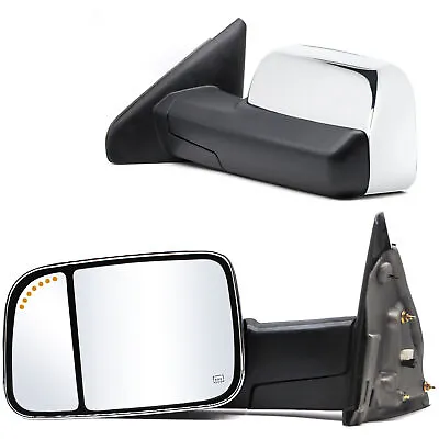 Tow Mirrors For 2003-2008 Dodge Ram 1500/04-07 Ram 2500 3500 Power Heated Chrome • $136.23