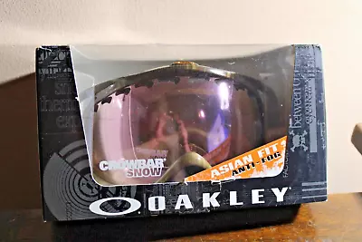 2014 Oakley Crowbar Snow Asian Fit Goggles Neon Rhone W/ VR50 Pink Iridium Lens • $79.99