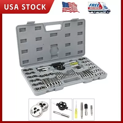 60 Piece Metric & SAE Standard Threading Tap And Die Tool Set With Storage Case • $37.04