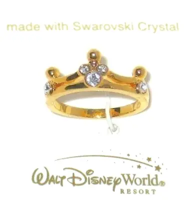 New Disney Parks Authentic✿ Mickey Mouse Ring Gold Royal Princess Crown Size 8 • $22.95