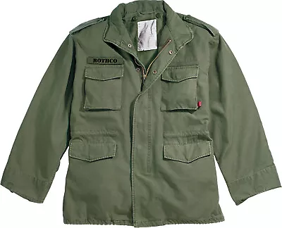 Olive Drab Vintage M-65 Military Field Jacket Army Lightweight M65 Coat • $115.99