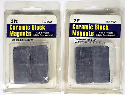 Lot Of 4 Ceramic Block Magnets 1-7/8  X 7/8  X 3/8  - Ceramic/Strontium New • $7