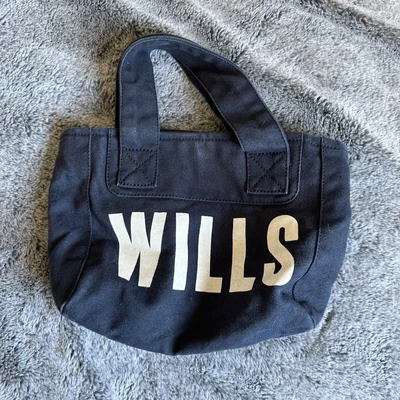 £5.40 • Buy Jack Wills Navy Bag Navy Pink Stripe Lining 100% Cotton Canvas Smaller Tote Bag