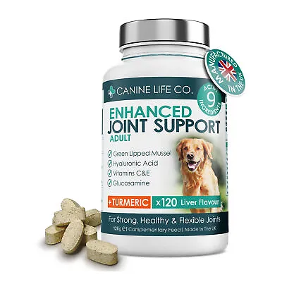 Adult Dog Joint Supplements With Green Lipped Mussel For Dogs - 120 Tablets UK • £14.99