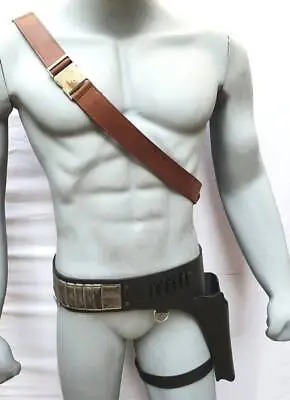 Jedi Survivor Leather Holster Belt With Cross Body Upper Belt Jedi Belt • $145