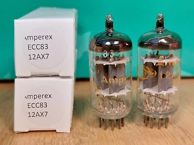 $100 • Buy Pair Of Amperex 12AX7 ECC83 1960s Vacuum Tubes - 8% Matched