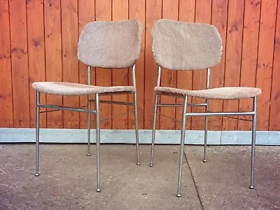 Chair Chrome Dining Room 70er Vintage Space Age Upholstered Retro 1/2c • $69.14