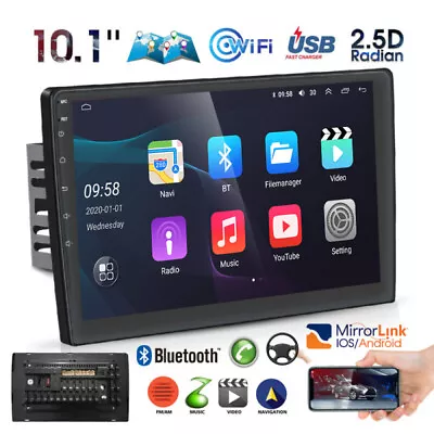 10.1  Double 2DIN Car Stereo Radio Android 11 GPS Navi WIFI Bluetooth MP5 Player • $54.99