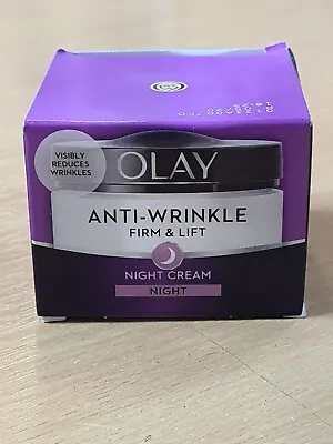 OLAY SPF15 Anti-Wrinkle Firm And Lift Anti Ageing Moisturiser Night Cream 50 Ml • £9.49