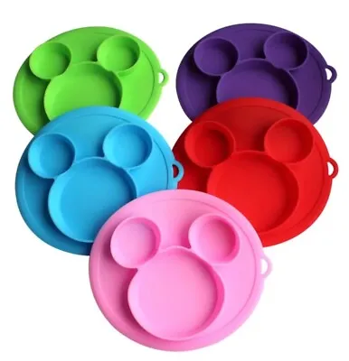 Baby Silicone Suction Plate Kids Feeding Silicone Bowl Toddlers Weaning BPA Free • £6.49