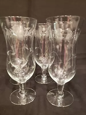 $34.99 • Buy Set Of 4 Blown Glass Parfait Glasses Heritage By Princess House 423 NIB