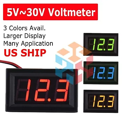 Mini Blue DC 0-30V LED Display Digital Voltage Voltmeter Panel • $5.49