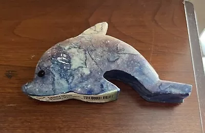 Marble Dolphin Blue Figurine Beachcombers Ft. Myers Florida Vintage • $11