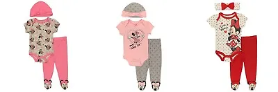 Disney Minnie Mouse☆3-Piece Bodysuit And Footed Pants Layette Set☆(Baby Girls) • $21.95