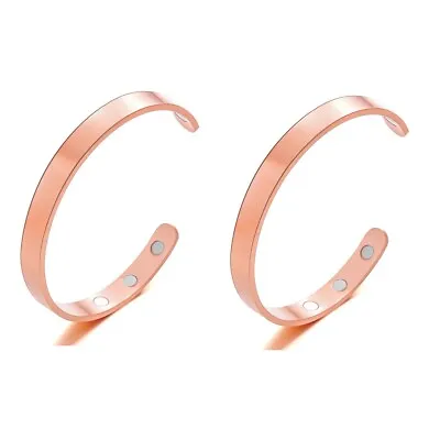 2× Copper Magnetic Bracelet Arthritis Pain Energy MEN WOMEN ADJUSTABLE CUFF US • $10.19