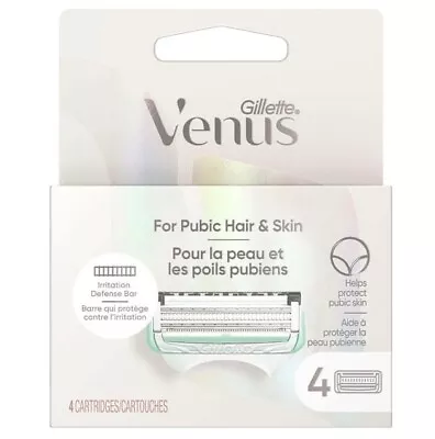 Gillette Venus Pubic Hair & Skin 4-pack Refill Cartridges With Defense Bar • $12.88