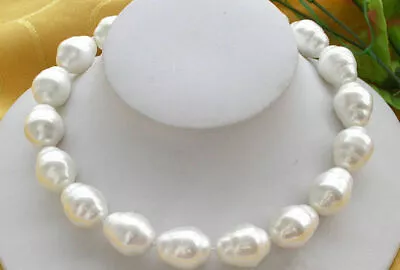 Large Fashion 20mm South Sea White Baroque Shell Pearl Beads Necklace 16-28  • $16.99