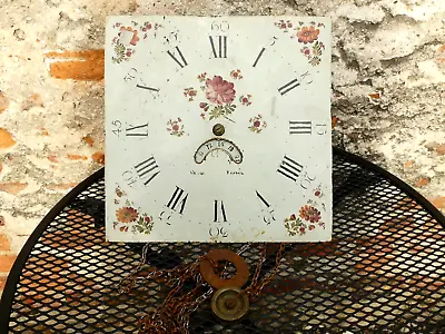 18thC NEWBY KENDAL Painted Floral Enamel Long Case Clock Dial & Movement A/f • £250