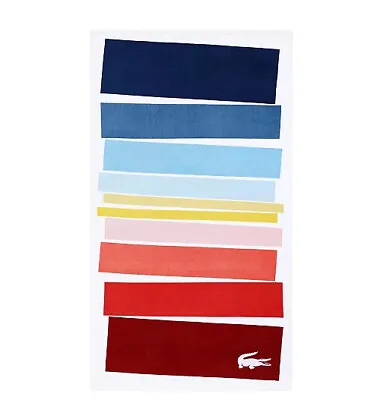 Authentic Lacoste Beach Towel Pool 100% Cotton 36x72  Iconic Logo New • £33.26